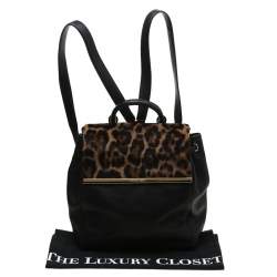 Pre Owned MICHAEL Michael Kors Leopard Print Calfhair and Leather Lana Backpack 