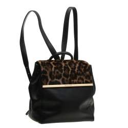 Pre Owned MICHAEL Michael Kors Leopard Print Calfhair and Leather Lana Backpack 