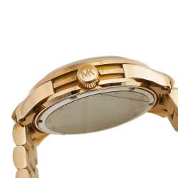 Pre Owned Michael Kors Champagne Rose Gold Plated Stainless Steel Runway MK-5661 Women's Wristwatch 45 mm