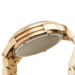 Pre Owned Michael Kors Champagne Rose Gold Plated Stainless Steel Runway MK-5661 Women's Wristwatch 45 mm