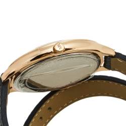 Pre Owned Michael Kors Champagne Rose Gold Plated Stainless Steel Leather Slim Runway MK2322 Woman's Wristwatch 42 mm