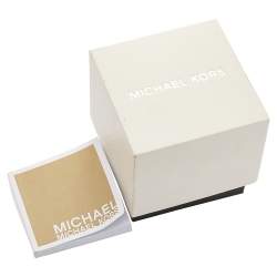 Pre Owned Michael Kors White Rose Gold Plated Stainless Steel Whitney MK6694 Women's Wristwatch 38 mm