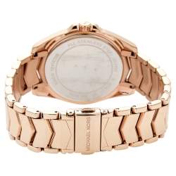 Pre Owned Michael Kors White Rose Gold Plated Stainless Steel Whitney MK6694 Women's Wristwatch 38 mm
