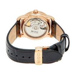 Mido Mother Of Pearl Rose Gold Plated Stainless Steel Leather Baroncelli Prisma M007.207.36.116.00 Women's Wristwatch 33 mm