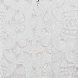 Miguelina White Scallop Lace Mini Sheer Claudia Mini Dress L