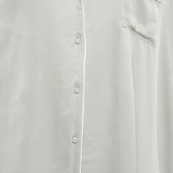 Miin Grey Crepe Shirt Dress and Pants Set M