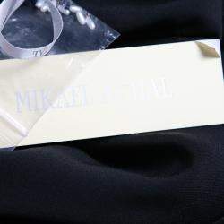 مملوكة مسبقًا Mikael Aghal Black Silk Embellished Neckline Detail Dress S