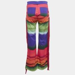 Mirae Multicolor Printed Cotton Fringed Trousers S