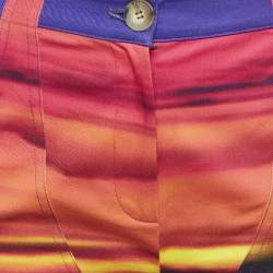 Mirae Multicolor Printed Cotton Fringed Trousers S