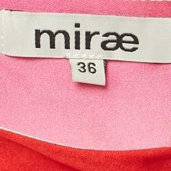 مملوكة مسبقًا Mirae Multicolor Printed Satin Cu-Out Ocean Tulip Dress S