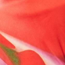 مملوكة مسبقًا Mirae Multicolor Printed Satin Cu-Out Ocean Tulip Dress S