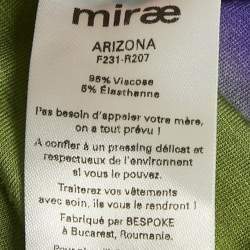 Pre Owned Mirae Multicolor Jersey Fringed Asymmetric Short Dress S