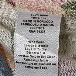 Pre Owned Misa Los Angeles Multicolored Floral Print Linen Tiered Yolanda Midi Dress S