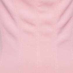 Pre Owned فسستان ميسا كريب وردي بلا أكمام ميدي مقاس صغير