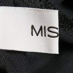 Pre Owned Misha Black Mesh Long Sleeve Cut-Out Maxi Dress S