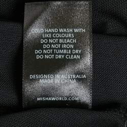 Pre Owned Misha Black Mesh Long Sleeve Cut-Out Maxi Dress S