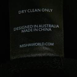 Pre Owned فستان ميشا كريب مطاطي أسود بتصميم رقبة فرانكا ماكسي مقاس صغير جداً