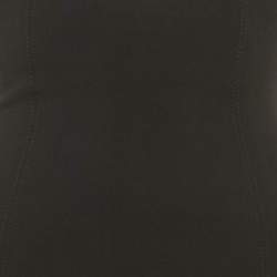 Pre Owned فستان ميشا كريب مطاطي أسود بتصميم رقبة فرانكا ماكسي مقاس صغير جداً