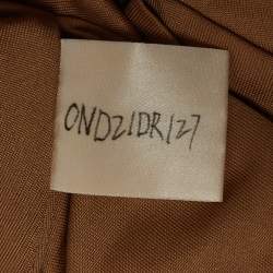 Pre Owned Misha Yellow Jersey Cut-Out Detail Ruched Maxi Dress S
