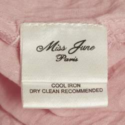 Pre Owned Miss June Pink Crepe Lace Trimmed Short Dress M