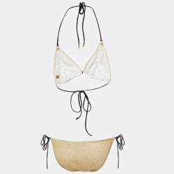 Pre Owned Missoni Mare Gold Lurex Knit Bikini Set S