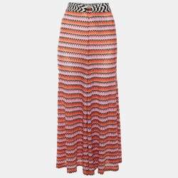 مملوكة مسبقًا Missoni Mare Pink/Orange Chevron Knit Cover Up Trousers L