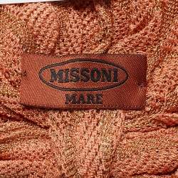 Pre Owned Missoni Light Orange Lurex Knit Turban 