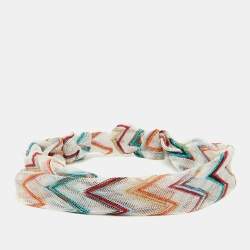 Missoni Mare White Chevron Lurex Knit Headband