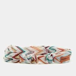 Missoni Mare White Chevron Lurex Knit Headband