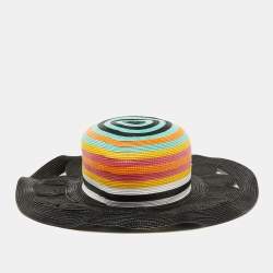 Missoni Mare Black Braided Straw Hat M