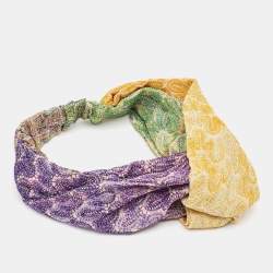 Missoni Mare Multicolor Patterned Lurex Knit Twisted Headband