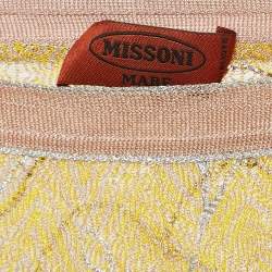 Missoni Mare Yellow Floral Print Knit Cover-Up Mini Dress S