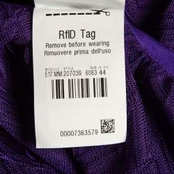 Pre Owned Missoni Mare Purple Chevron Pattern Knit Fringed Maxi Cover Up Dress M