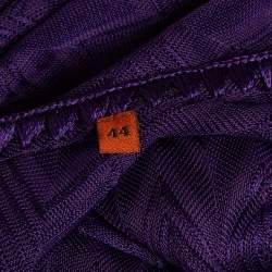 Pre Owned Missoni Mare Purple Chevron Pattern Knit Fringed Maxi Cover Up Dress M