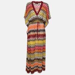 Pre Owned Missoni Mare Multicolor Viscose Caftan Maxi Dress L