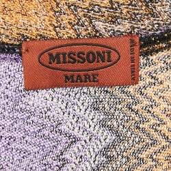 Pre Owned Missoni Mare Multicolor Chevron Pattern Lurex Knit Cover-Up Maxi Dress M