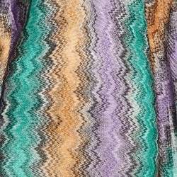 Pre Owned Missoni Mare Multicolor Chevron Pattern Lurex Knit Cover-Up Maxi Dress M