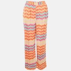 Missoni Mare Multicolor Chevron Knit Wide Leg Trousers M