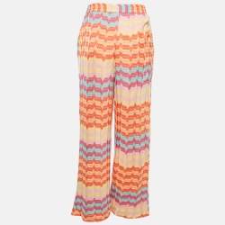Missoni Mare Multicolor Chevron Knit Wide Leg Trousers M