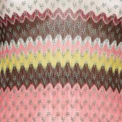 Missoni Mare Multicolor Chevron Lurex Knit Sheer Cover-Up Mini Dress S