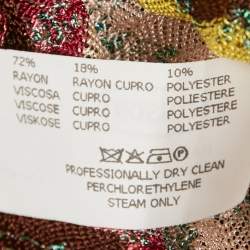 Missoni Mare Multicolor Chevron Lurex Knit Sheer Cover-Up Mini Dress S