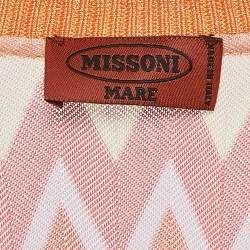 Missoni Mare Orange Chevron Knit Drawstring Cover-Up Kaftan Dress S