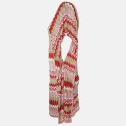 Missoni Mare Pink/Red Pointelle Lurex Knit Cover-Up Mini Dress M