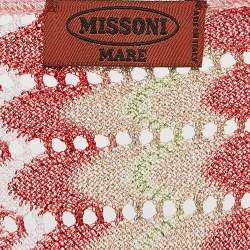 Missoni Mare Pink/Red Pointelle Lurex Knit Cover-Up Mini Dress M