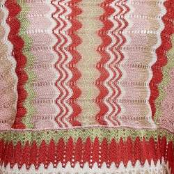 Missoni Mare Pink/Red Pointelle Lurex Knit Cover-Up Mini Dress M