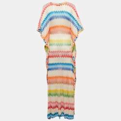 Missoni Mare Multicolor Chevron Knit Cover-Up Maxi Kaftan Dress M