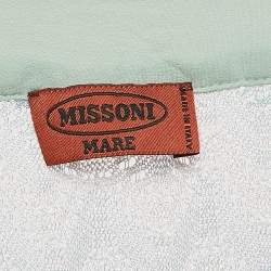 Pre Owned Missoni Mare Blue/Purple Chevron Lurex Knit Cover-Up Mini Kaftan Dress M