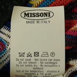 Pre Owned Missoni Mare Multicolor Chevron Lurex Knit Fringed Cover-Up Kaftan Maxi Dress M