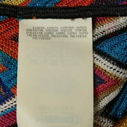 Pre Owned Missoni Mare Multicolor Chevron Lurex Knit Fringed Cover-Up Kaftan Maxi Dress M
