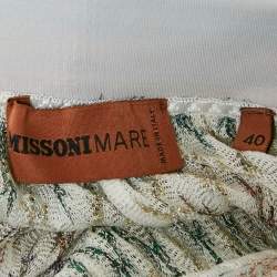 Missoni Mare White Lurex Patterned Knit Halter Neck Jumpsuit S